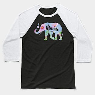 Mama Elephant mother Mothers day flower heart gift Baseball T-Shirt